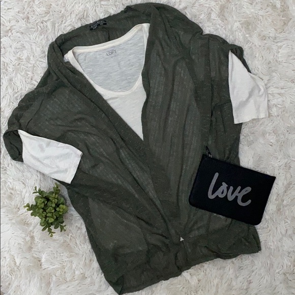 Shop Basic Cocoon Wrap Cardigan NWOT 💗 Olive - Picture 4 of 10